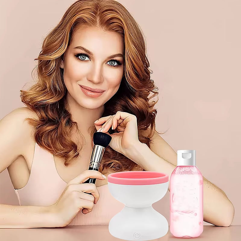 Portable Electric Makeup Brush Cleaner and Dryer with Silicone Technology