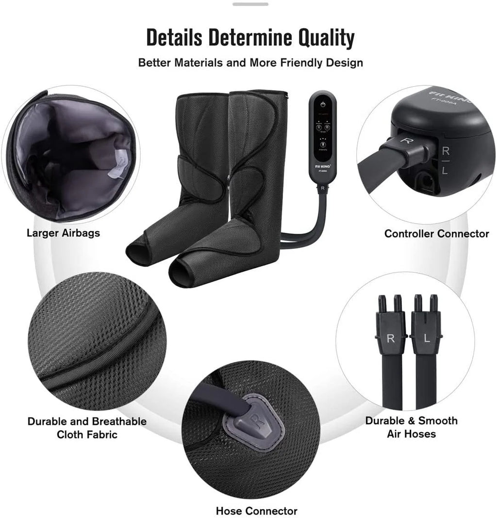 Leg Massager for Circulation, Leg and Foot Compression Massager with 3 Intensities 2 Modes 2 Extensions FSA/HSA Eligible