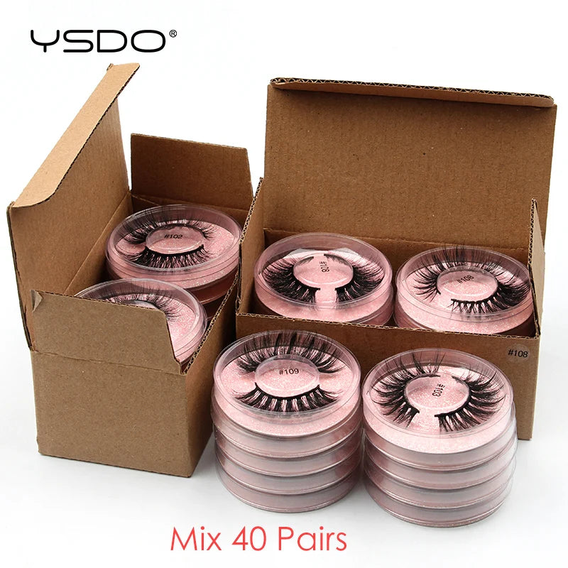 Wholesale 3D Mink Eyelashes Set - Natural Thick False Lashes in Bulk (4/10/20/50/100 PCS)