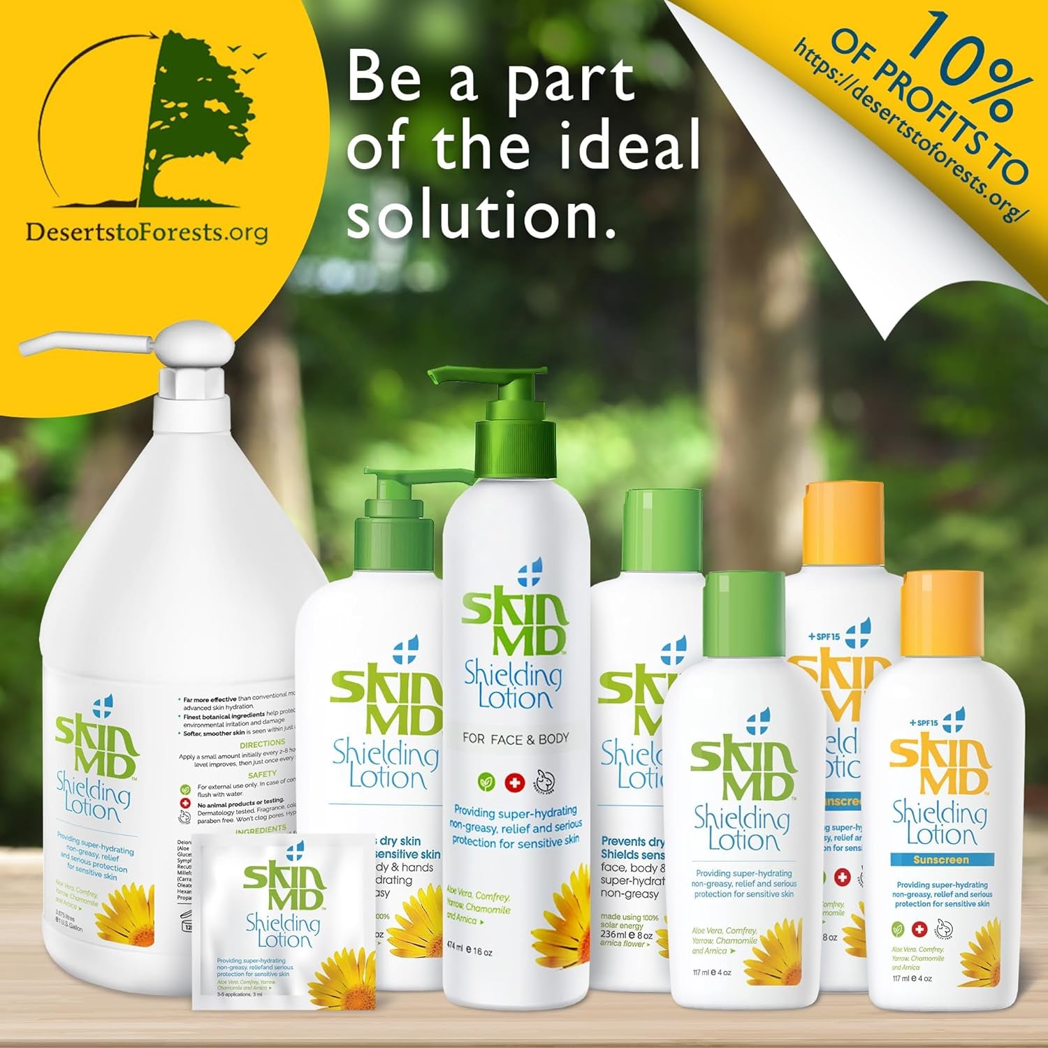 Skin MD Shielding Lotion - Hydrating Body Lotion for Sensitive Skin with Dispenser | Non-Greasy, Fast-Absorbing Moisturizer with Plant-Based Ingredients for Eczema & Psoriasis Relief - 8 oz Pump