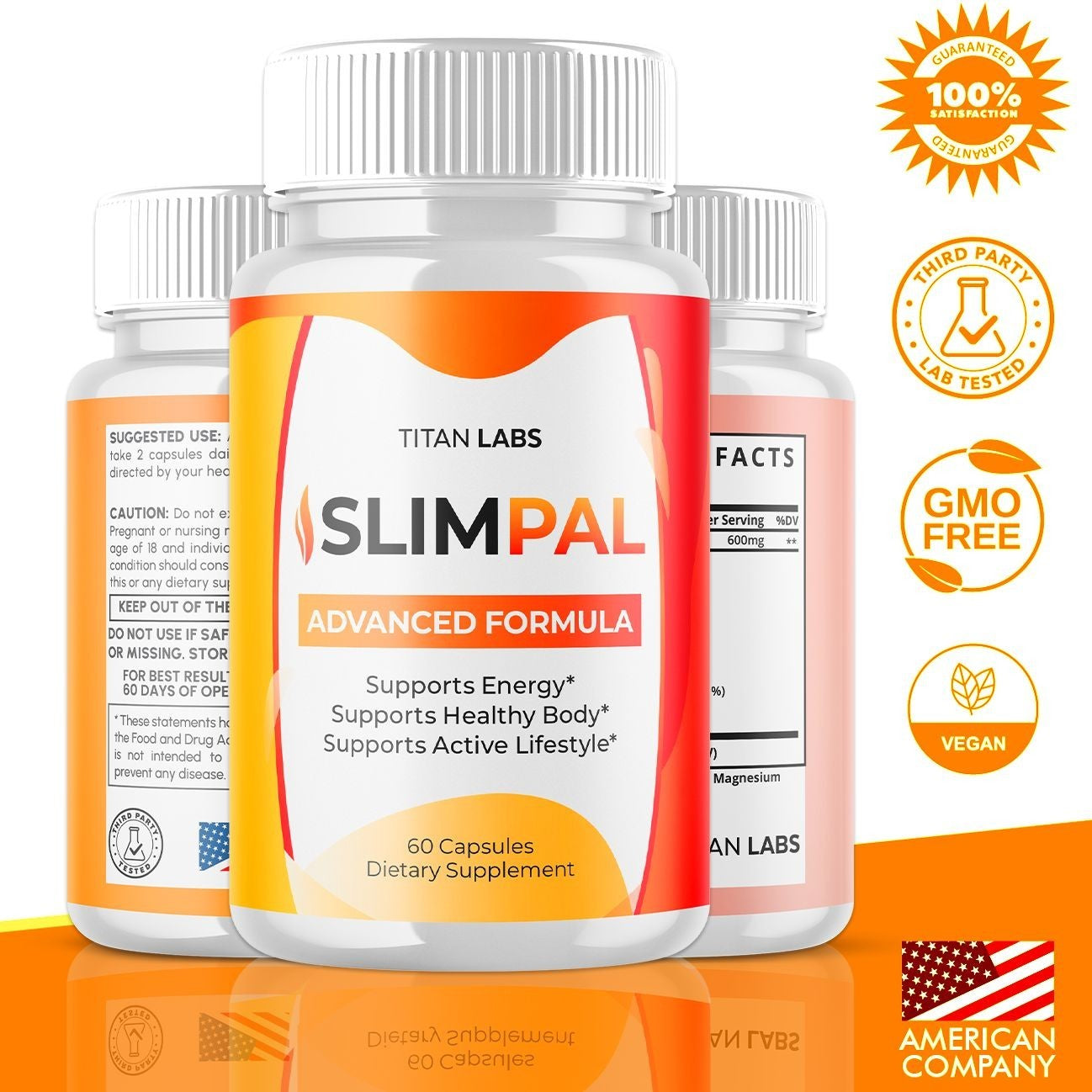 (5 Pack) Slimpal Advanced Energy and Fitness Supplement Slim Pal 300 Capsules