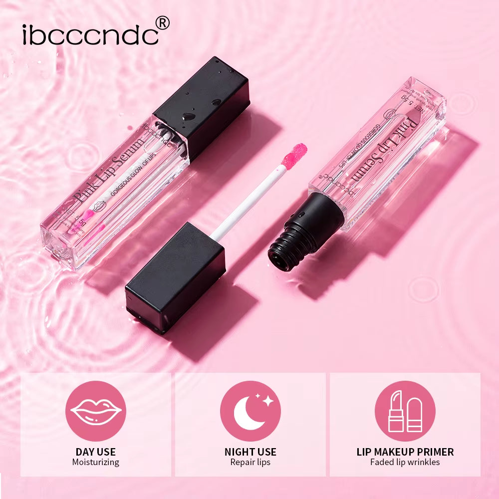 Pink Lip Serum - Moisturizing, Exfoliating, and Pigmentation-Reducing Plumper for Enhanced Lip Care