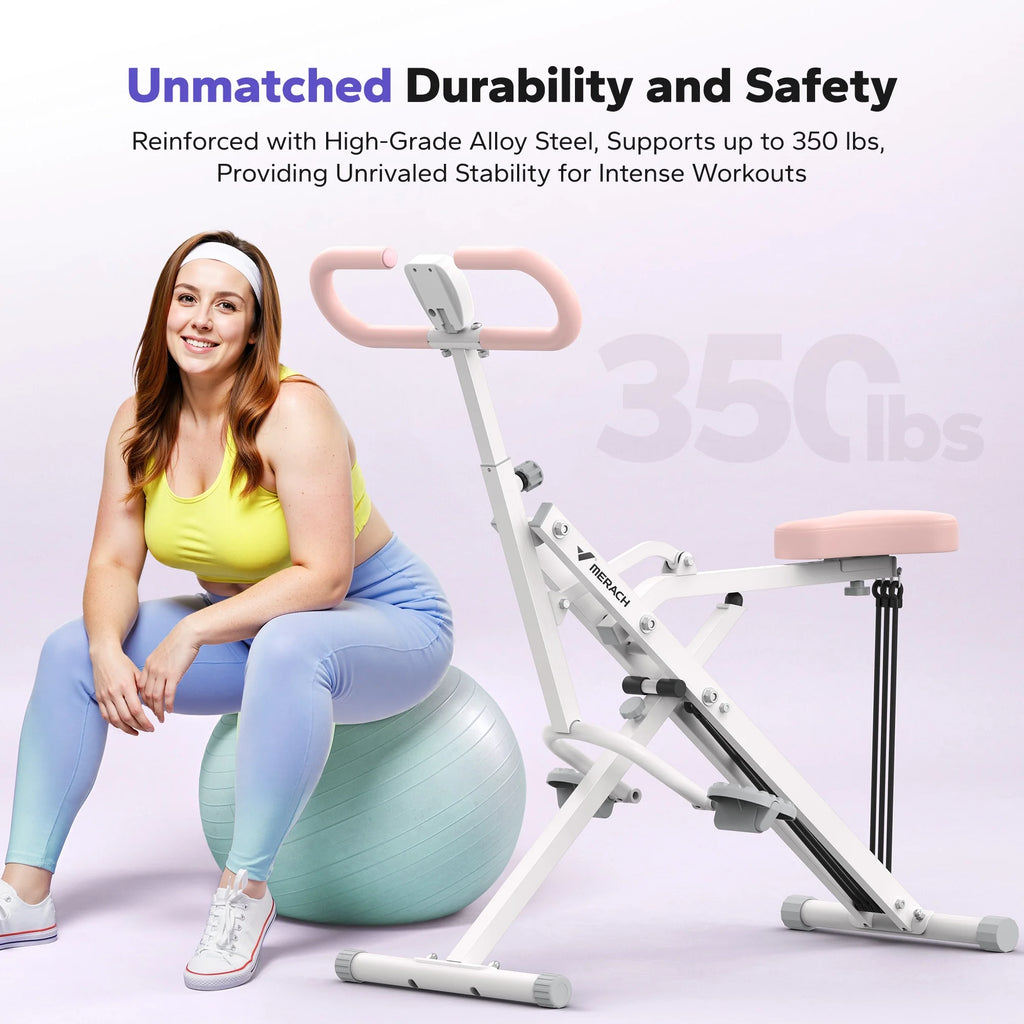 Foldable Squat Assist Trainer for Enhanced Glute and Quad Development with Adjustable Resistance Bands