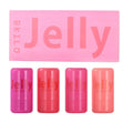 4-Piece Jelly Cheek Blush Tint Set - 3-in-1 Transparent Moisturizing Blusher, Facial Contour, and Lipstick for Long-Lasting Makeup