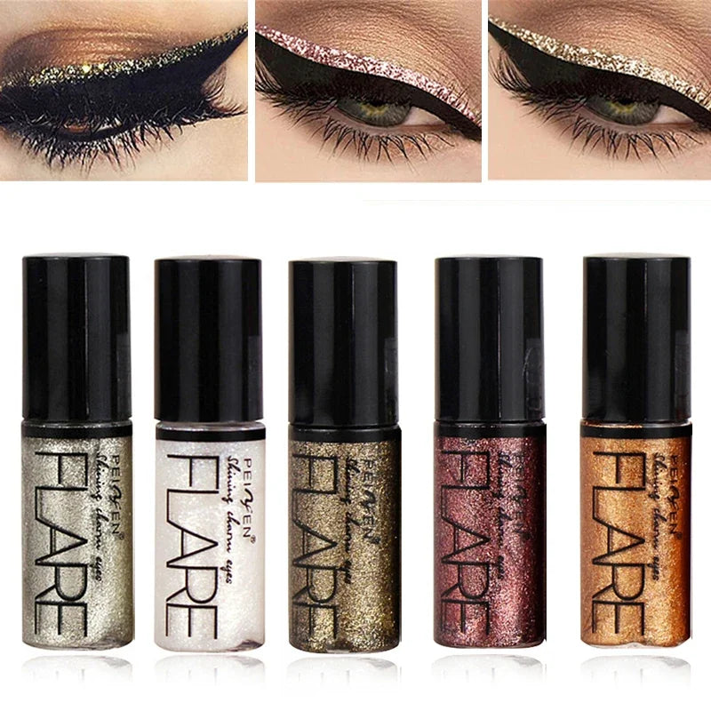 Professional Liquid Glitter Eyeliner in Silver and Rose Gold for Women - High Pigment Cosmetic Makeup