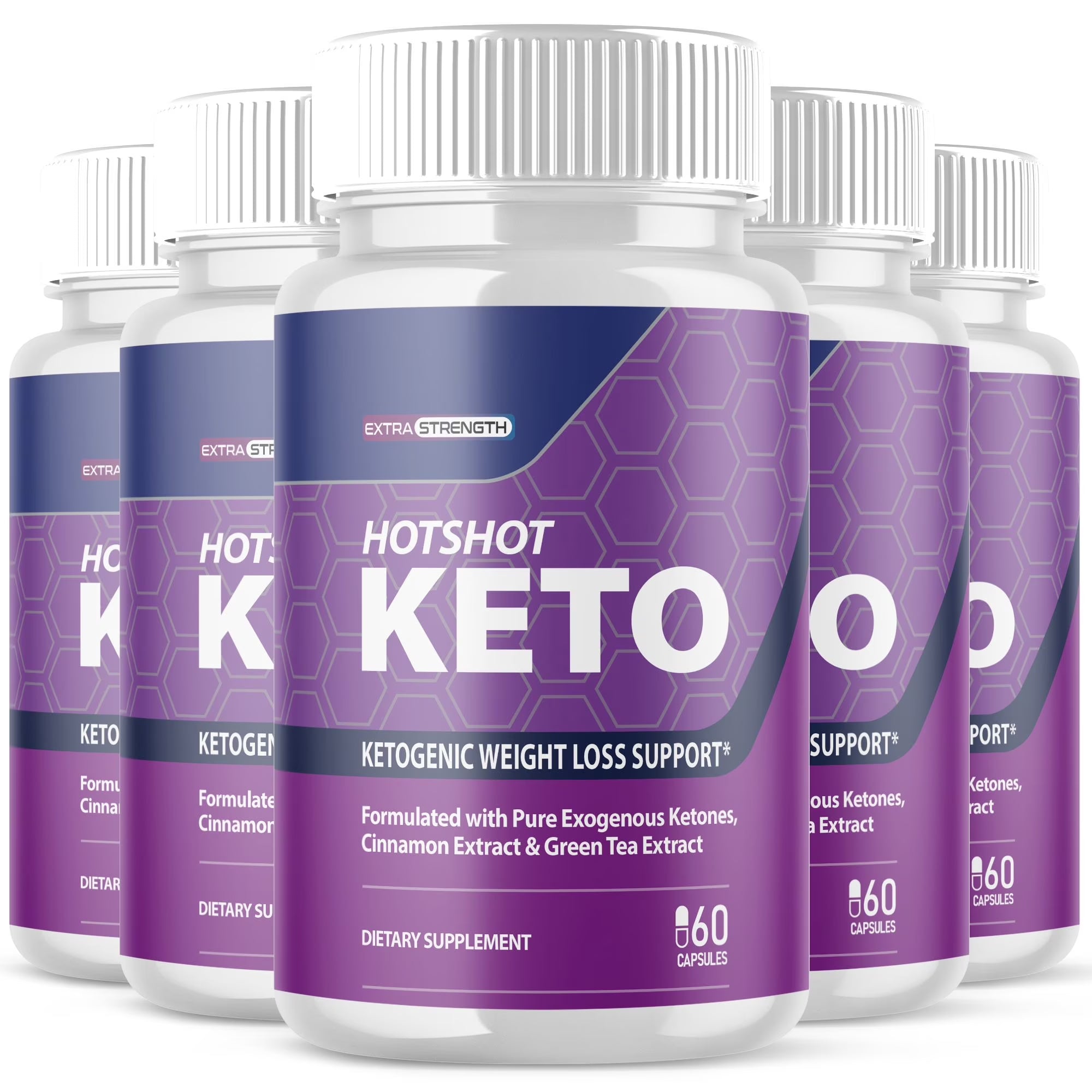 Hotshot Keto - Dietary Supplement for Weight Loss - Energy & Focus Boosting Supplements for Weight Management & Metabolism - Advanced Fat Burn Raspberry Ketones Pills - 300 Capsules (5 Pack)