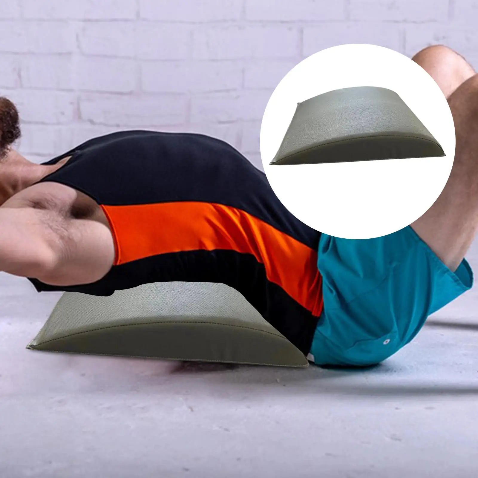 PU Leather Padded Abdominal Exercise Mat with Curved Back Support for Core Training