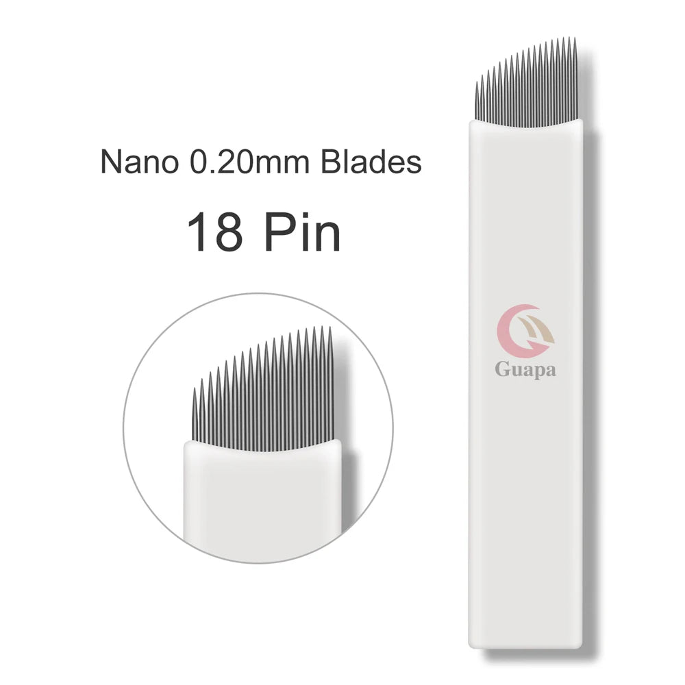 White Microblading Needles (9/11/12/14/18/21) for Permanent Makeup Eyebrow Tattoo Supplies