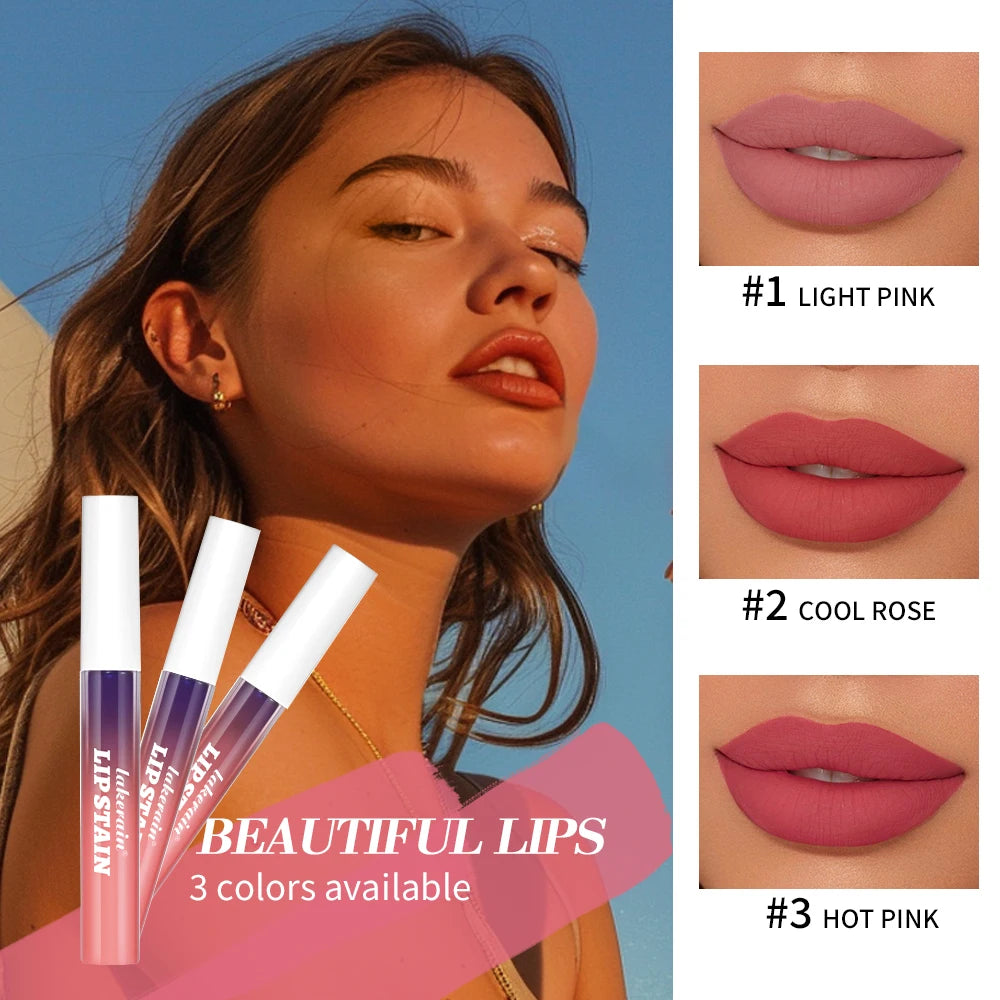 Long-Lasting Waterproof Pink Lip Tint - Transfer-Proof Peel-Off Lip Stain