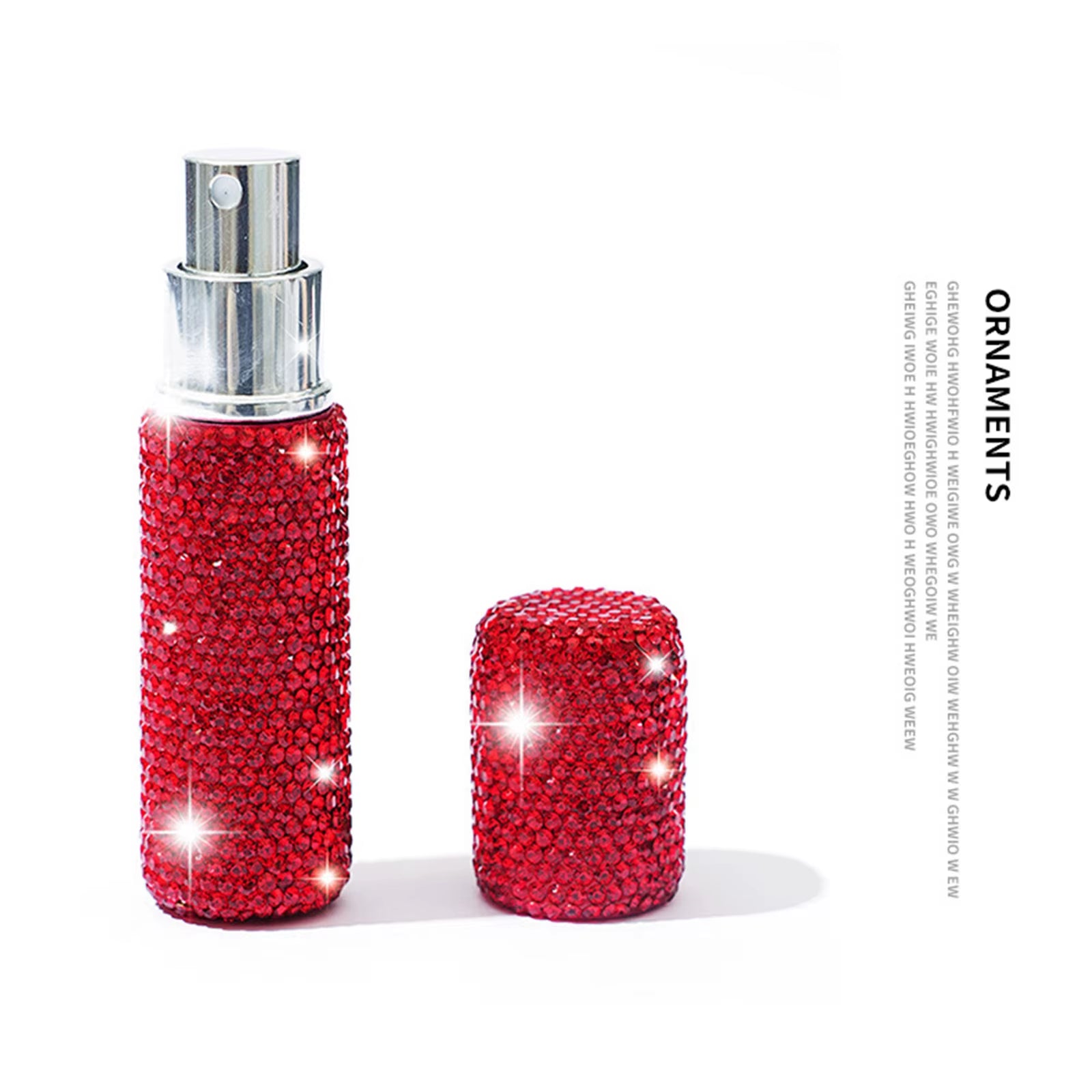 Diamond-Encrusted 10ml Glass Perfume Spray Bottle - Refillable Mini Cosmetic Vial