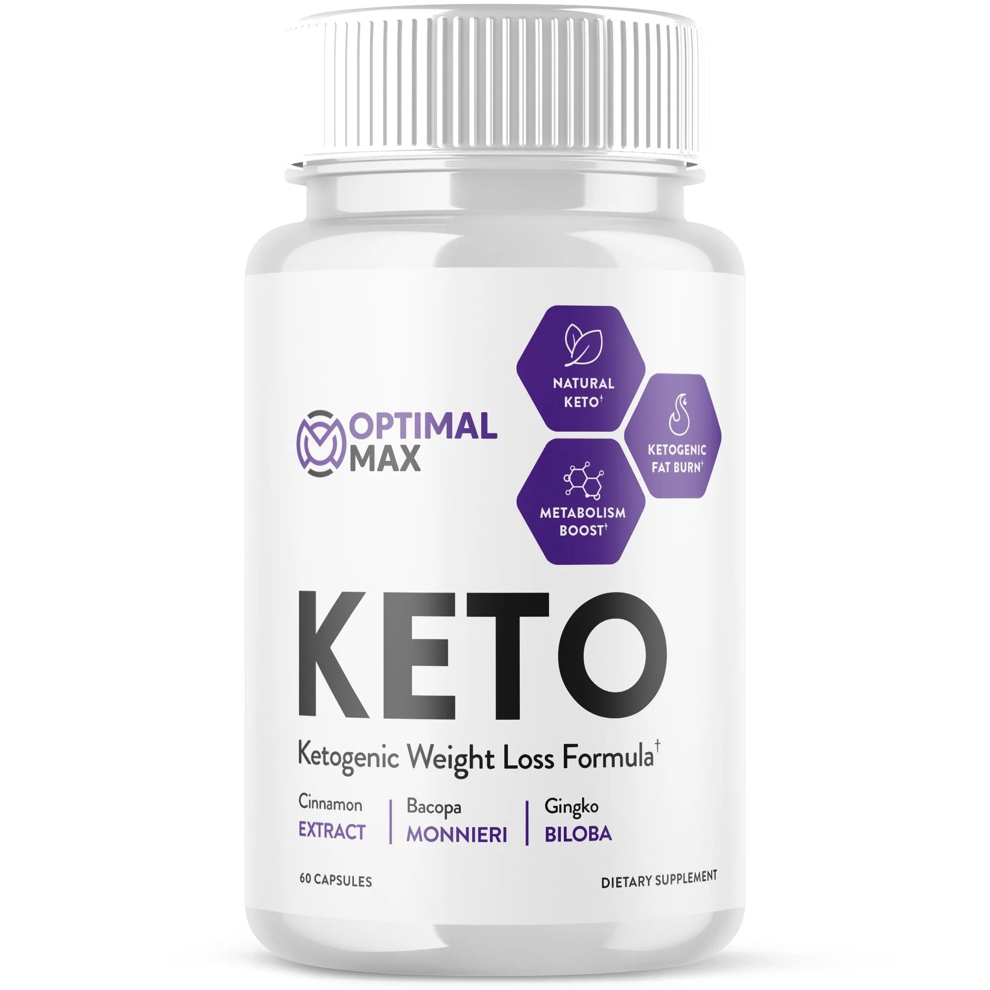 Optimal Max Keto - Ketogenic Weight Loss Formula - Energy & Focus Boosting Dietary Supplements for Weight Management & Metabolism - Advanced Fat Burn Ketones Pills - 60 Capsules (1 Pack)
