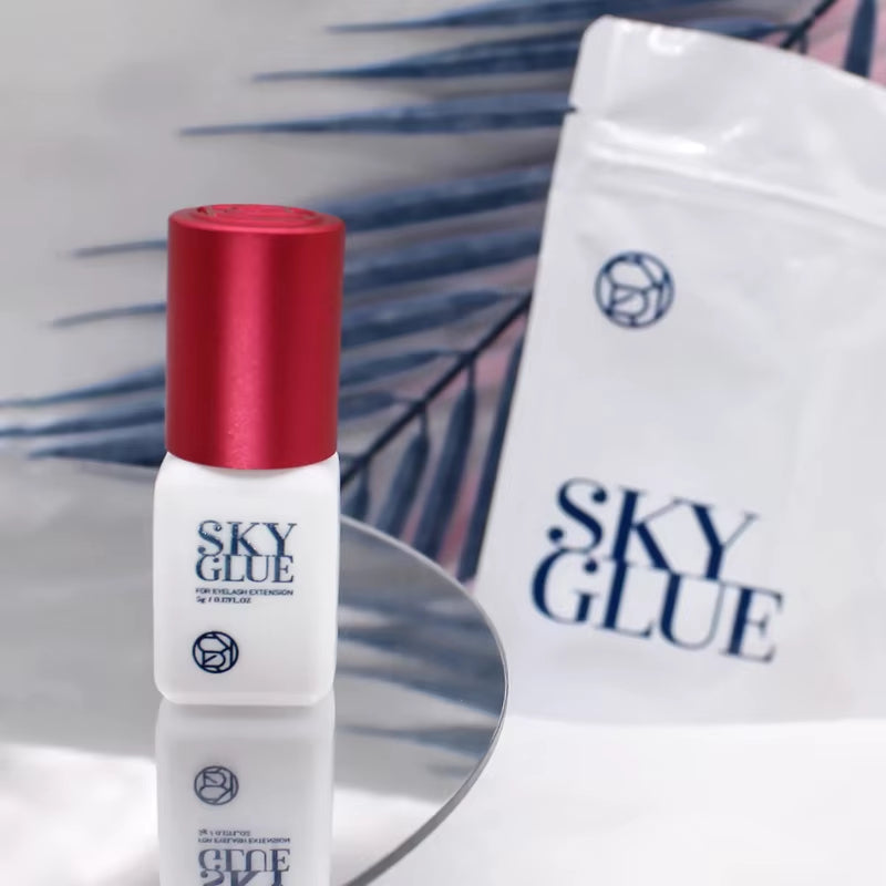 SKY S+ Glue for Fake Eyelash Extensions - Original Korean Formula, 5ml, Red Cap - Professional Adhesive for Beauty and Makeup Applications