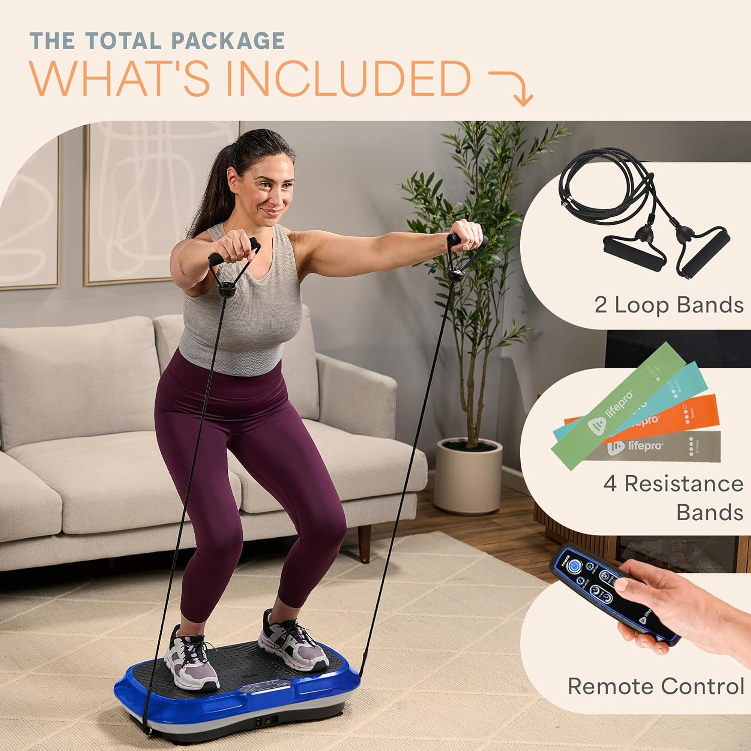 Waver Vibration Plate Exercise Machine for Enhanced Lymphatic Drainage and Comprehensive Full-Body Workouts with Resistance Bands – Professional Fitness Equipment for Strength and Toning