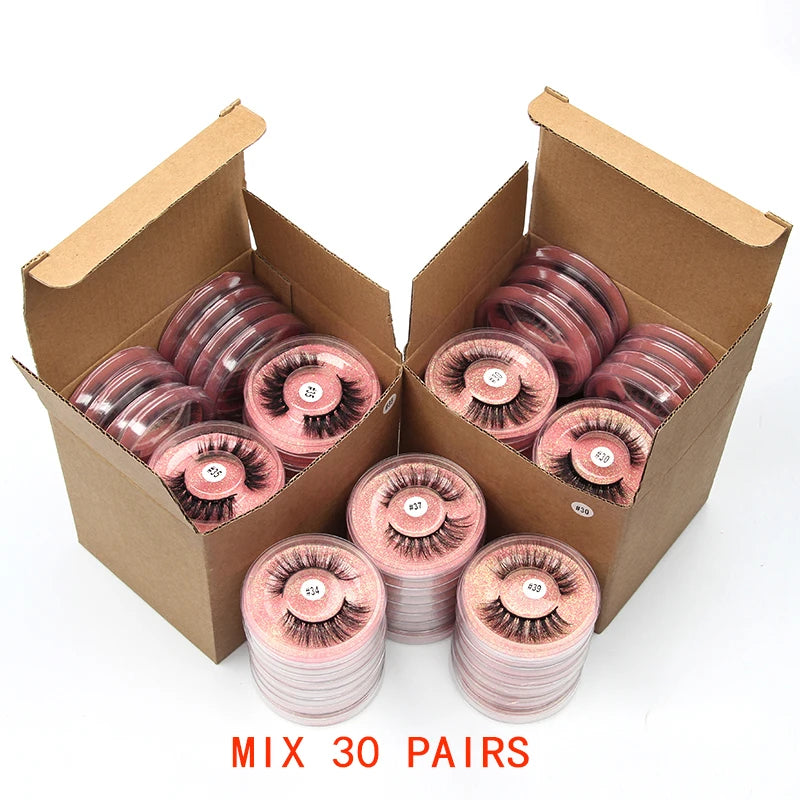 Wholesale 3D Mink Eyelashes Set - Natural Thick False Lashes in Bulk (4/10/20/50/100 PCS)
