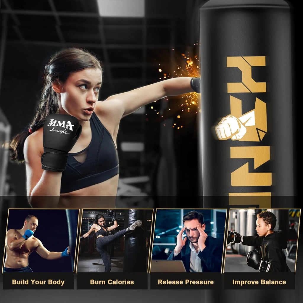 Freestanding Heavy Punching Bag with Stand for MMA and Kickboxing Training - Perfect for Home Gym Fitness for All Ages