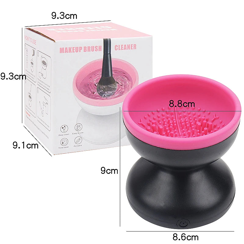 Portable Electric Makeup Brush Cleaner and Dryer with Silicone Technology