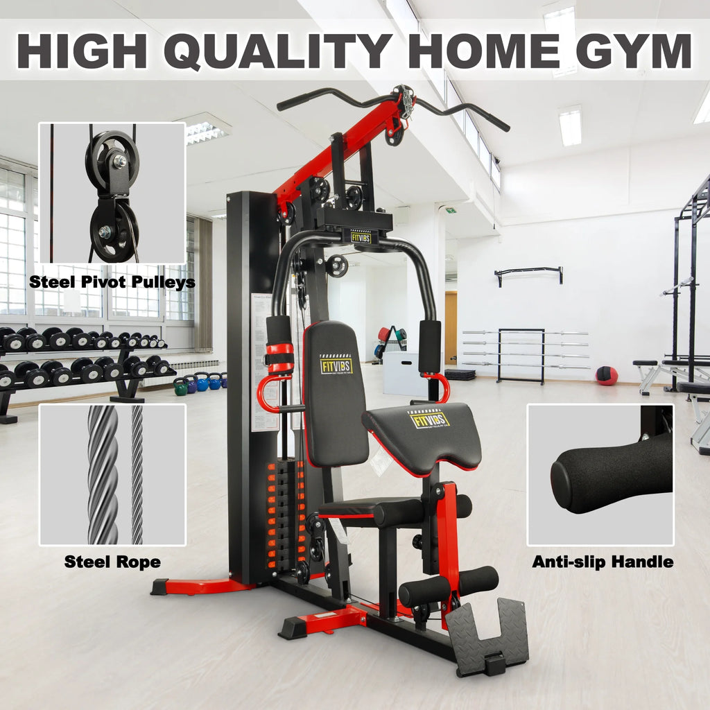 LX750 Multifunctional Home Gym System with 122.5 lbs Weight Stack and Installation Video, Shipped in Five Boxes