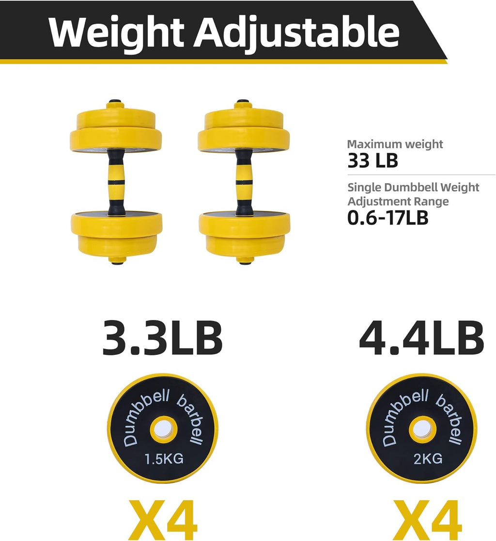 Professional Adjustable Weight Training Set: Versatile 3-in-1 Solution with Dumbbells, Kettlebells, and Barbell Weights (20-70LB) - Non-Slip Design