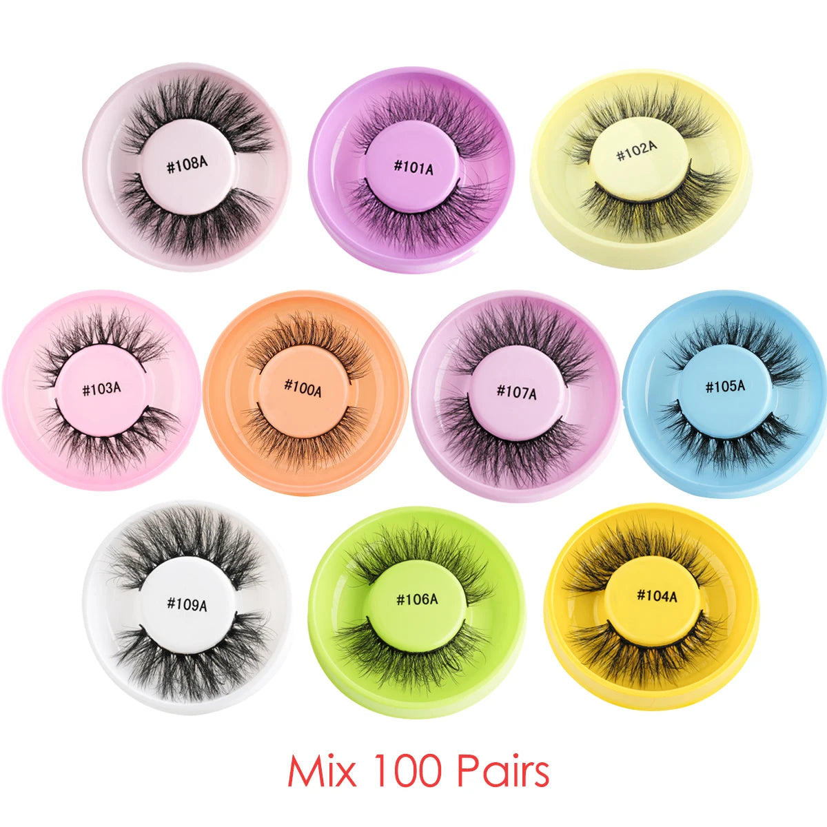 Wholesale 3D Mink Eyelashes Set - Natural Thick False Lashes in Bulk (4/10/20/50/100 PCS)