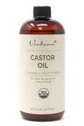 Organic Cold Pressed Castor Oil – Hexane Free Hair and Scalp Treatment, Eyelash and Eyebrow Enhancer, Skin Moisturizer – USDA Certified Pure and Natural – 16 Fl Oz