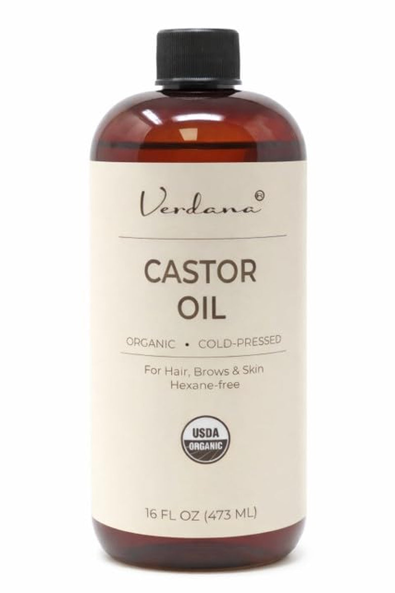 Organic Cold Pressed Castor Oil – Hexane Free Hair and Scalp Treatment, Eyelash and Eyebrow Enhancer, Skin Moisturizer – USDA Certified Pure and Natural – 16 Fl Oz