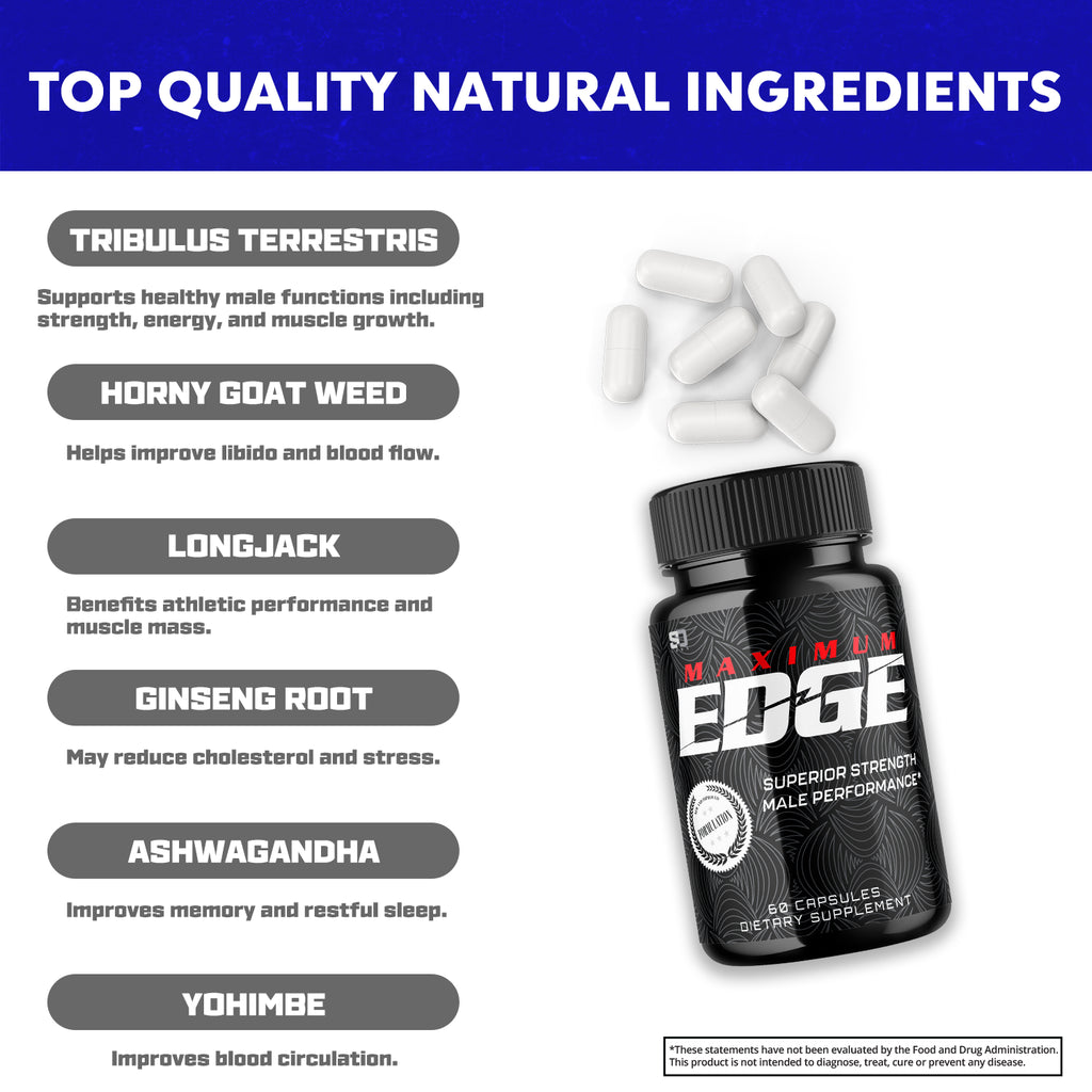 Maximum Edge Male Pills- Overall Wellness and Strength (5 Pack)