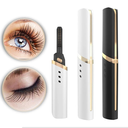 1081 Wholesale Private Label Rose Gold Mini Electric Makeup Set with 3D Magnetic Heated Eyelash Curler