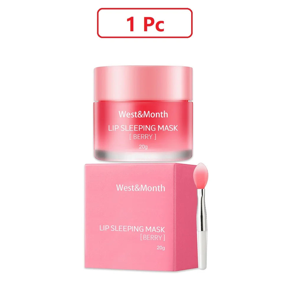 Berry Lip Sleeping Mask - 20G Moisturizing Balm for Nighttime Care, Reduces Lip Lines, Nourishing Formula, Korean Skincare