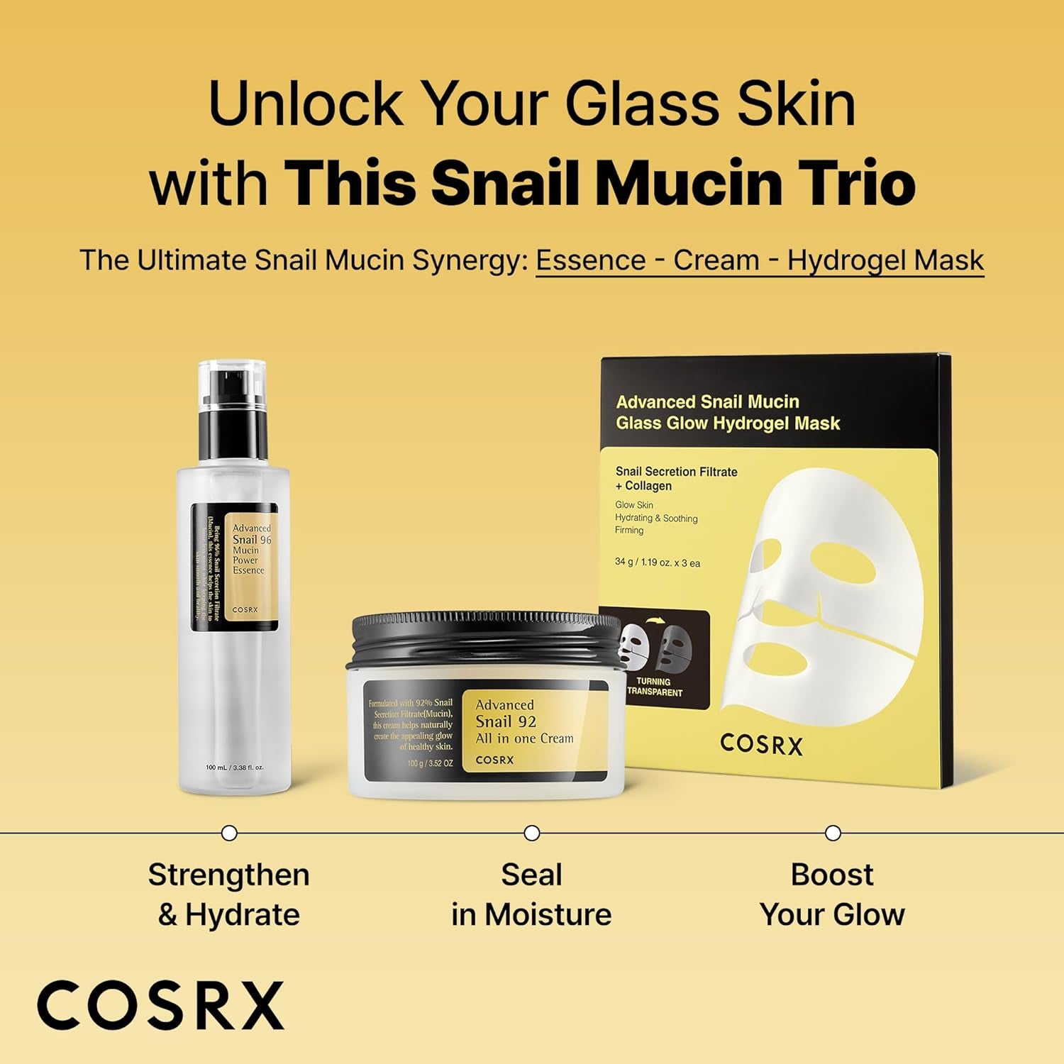 Snail Mucin 96% Repairing and Hydrating Serum for Dull Skin and Fine Lines, 100ml, Korean Skincare