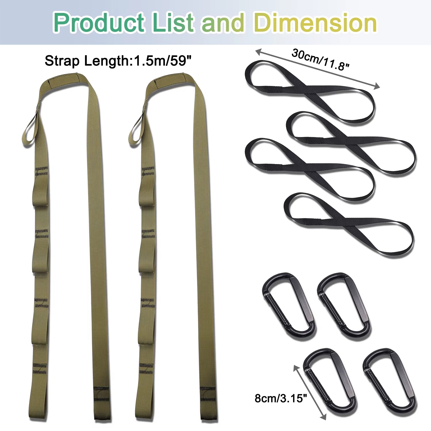 Adjustable Dumbbell Spotter Straps for Secure Barbell Rack Attachment and Chest Bench Press Safety