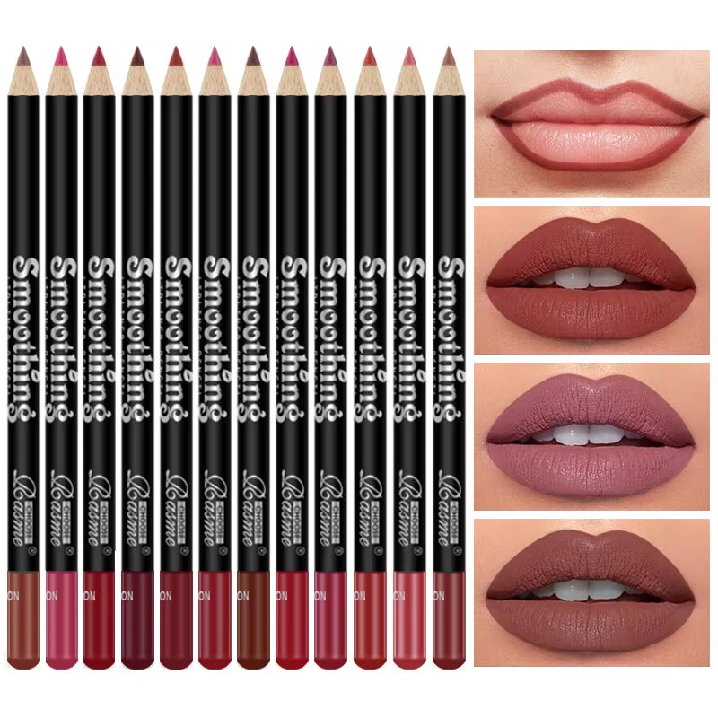 12-Piece Long-Lasting Lipstick Collection with Professional Lip Liner Pencil and Matte Lip Gloss - Ideal for Valentine's Day Gifts for Women