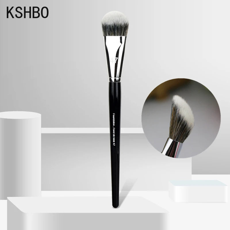 Professional Liquid Foundation Brush with Broom Head for Shadow Repair - Women's Face Base Makeup Tool