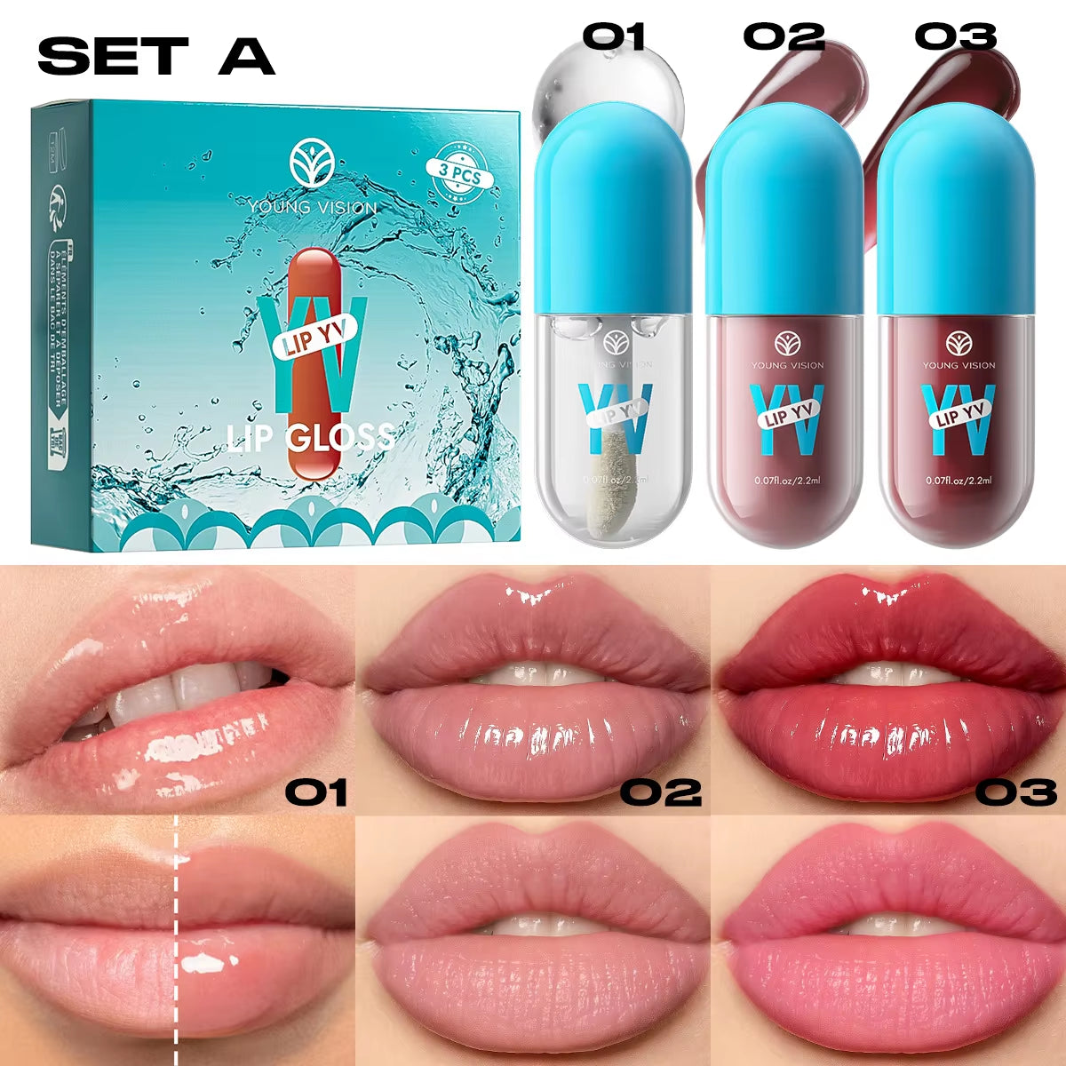 Velvet Matte Lip Gloss Set - 3 or 4 Pieces, Long-Lasting, Non-Fading, Non-Stick Cup, Fruit Scented, Smooth and Lightweight Formula