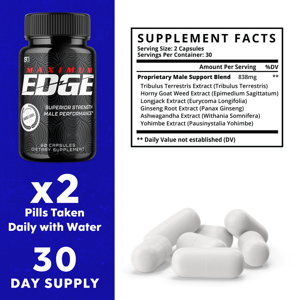 Maximum Edge Male Pills- Overall Wellness and Strength (5 Pack)