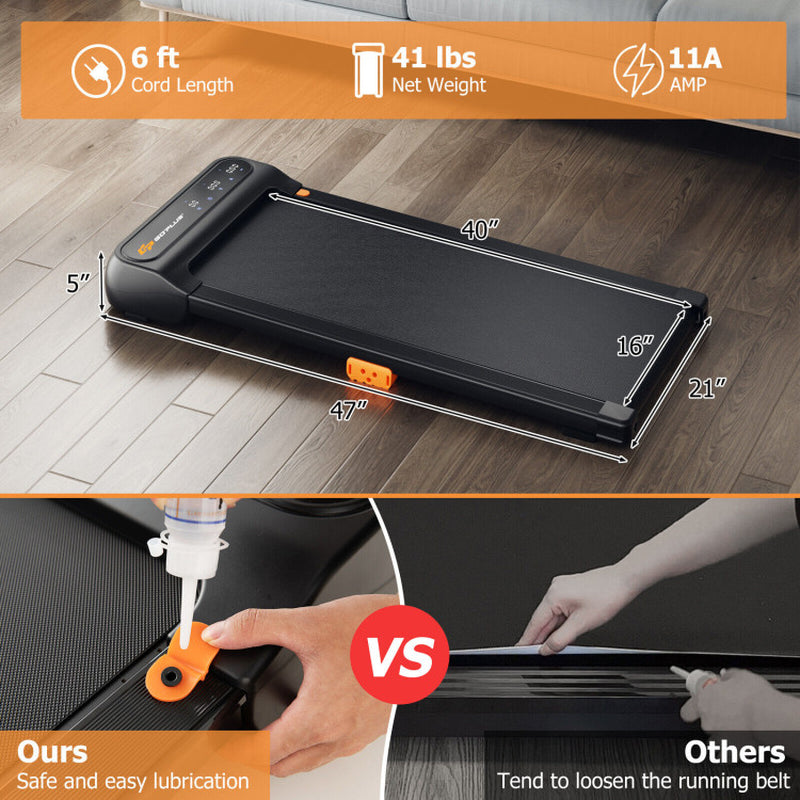 Under-Desk Walking Pad Treadmill for Home and Office with Remote Control Features