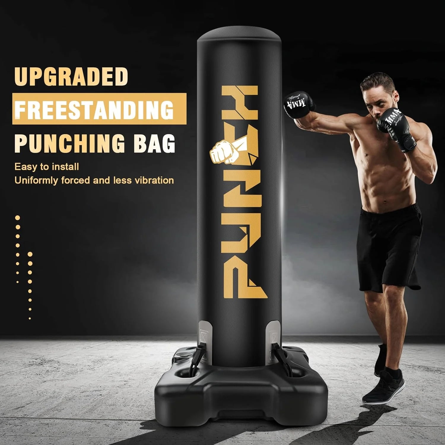 Freestanding Heavy Punching Bag with Stand for MMA and Kickboxing Training - Perfect for Home Gym Fitness for All Ages