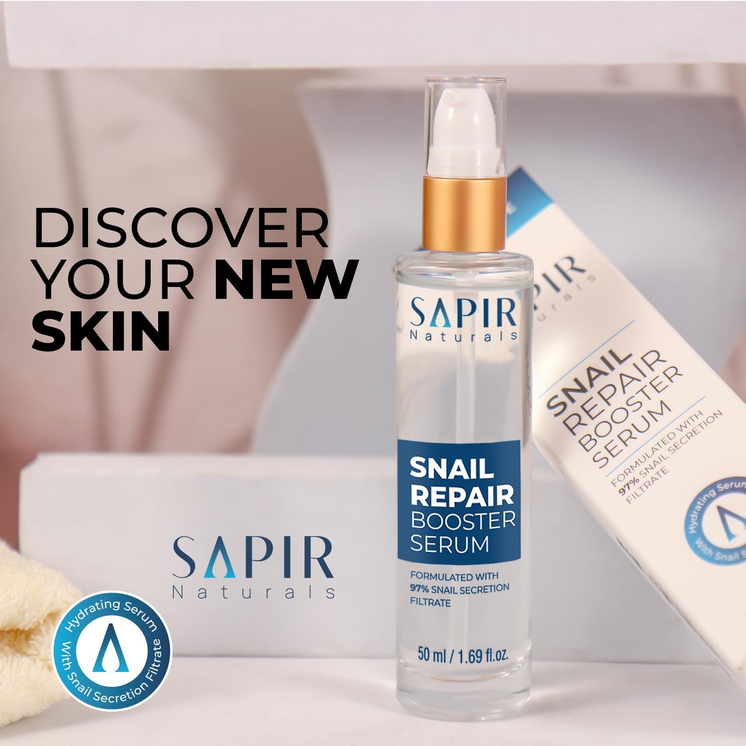 Snail Mucin Repair Booster 50 ml - 97% Snail Secretion Filtrate with Hyaluronic Acid - Advanced Anti-Aging Facial Skin Care for Women