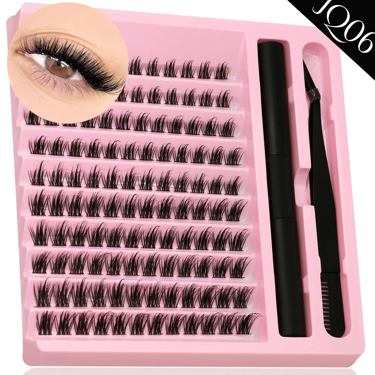 DIY Individual Lash Cluster Kit with Bond and Seal for Eyelash Extensions