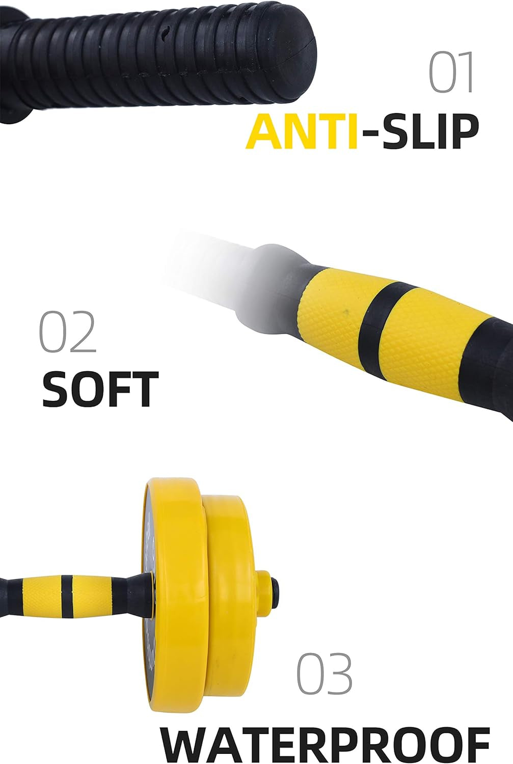 Professional Adjustable Weight Training Set: Versatile 3-in-1 Solution with Dumbbells, Kettlebells, and Barbell Weights (20-70LB) - Non-Slip Design