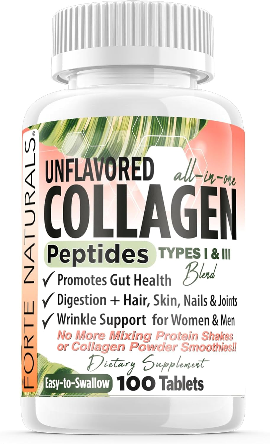 Collagen Peptide Pills 30 Tablets Collagen Protein Supplements NO More Mixing Collagen Powder Shakes Easy to Swallow Collagen Peptides Powder Pills Collagen Protein Capsules Keto