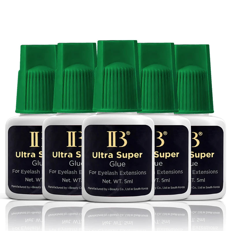 Korean Original IB Ultra Super Glue for Eyelash Extensions - 5ml Professional Adhesive with Green Cap for False Lashes