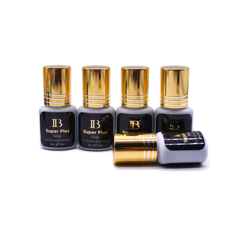 IB Super Plus Eyelash Extension Adhesive - Original Ibeauty Gold Cap Black Glue (5/10 Bottles)
