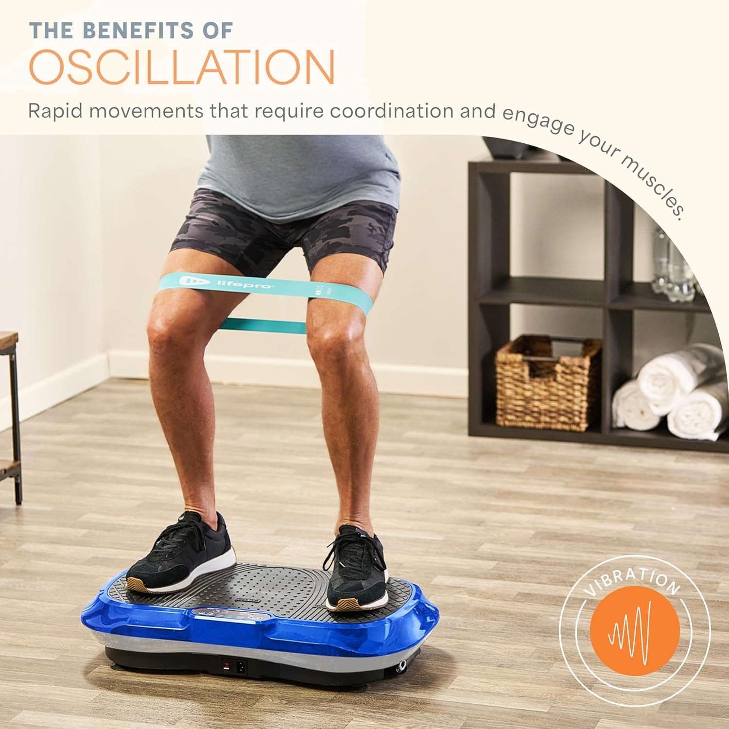 Waver Vibration Plate Exercise Machine for Enhanced Lymphatic Drainage and Comprehensive Full-Body Workouts with Resistance Bands – Professional Fitness Equipment for Strength and Toning
