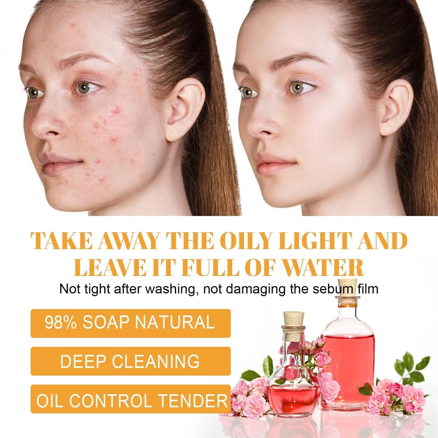 Turmeric Foaming Facial Cleanser Set - Deep Cleansing and Brightening Face Wash with Brush (100ml)