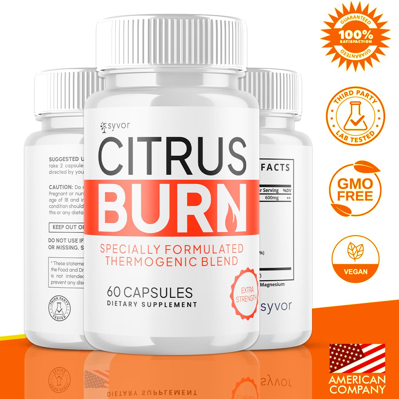 (1 Pack) Citrus Burn Advanced Energy & Fitness Supplement Citrusburn 60 Capsules