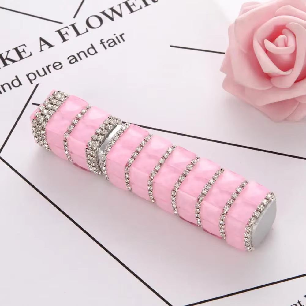 Diamond-Encrusted 10ml Glass Perfume Spray Bottle - Refillable Mini Cosmetic Vial
