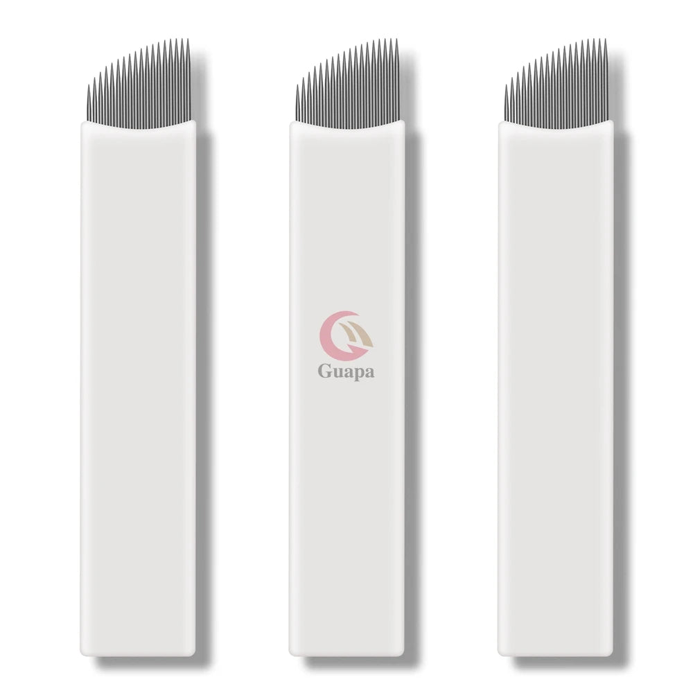 White Microblading Needles (9/11/12/14/18/21) for Permanent Makeup Eyebrow Tattoo Supplies