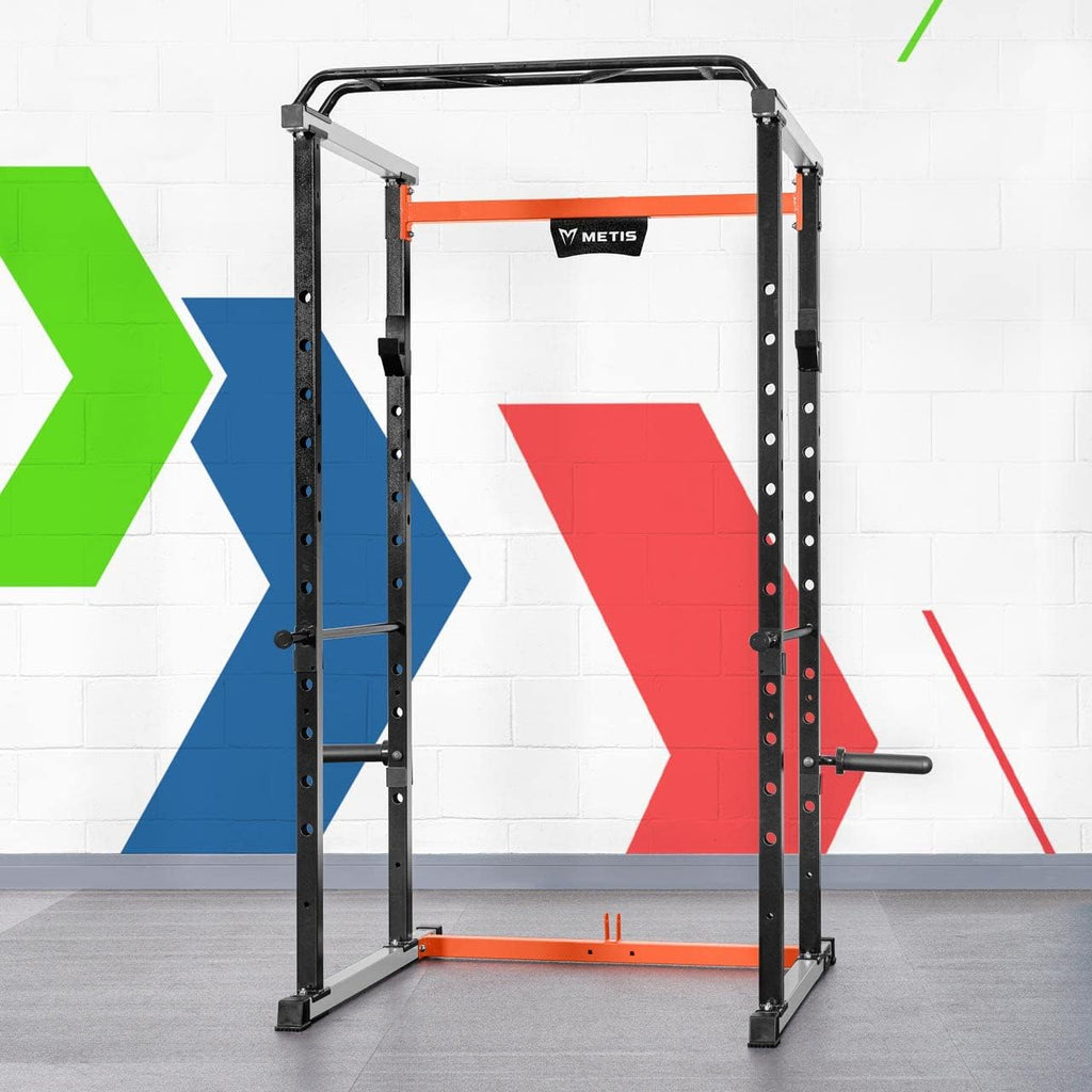 Comprehensive Gym Equipment Set: Power Cage, Olympic Barbell, Weightlifting Bench, Barbell Locking Clips, and Weights (5kg, 10kg, 15kg, 20kg, 25kg)