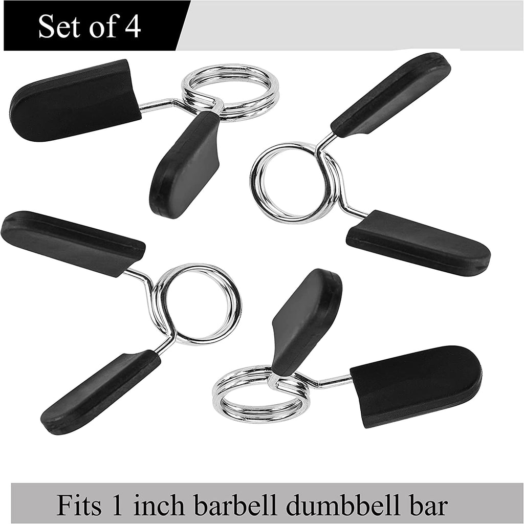 1-Inch Barbell Clamps and Dumbbell Spring Clips for Standard Weight Bars - Durable Locking Collars for Strength Training and Fitness Equipment