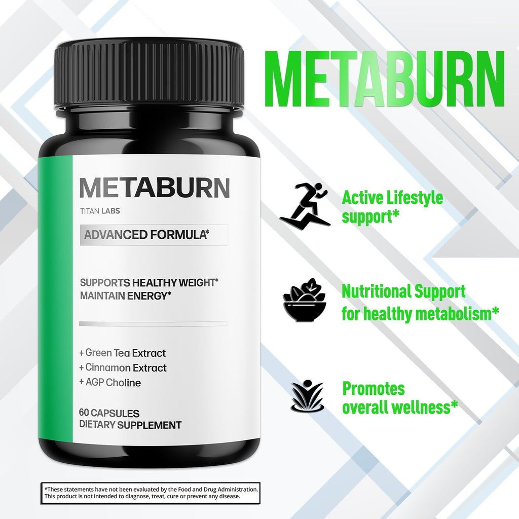 (1 Pack) Metaburn Advanced Energy & Fitness Support Supplement Meta Burn 60 Caps